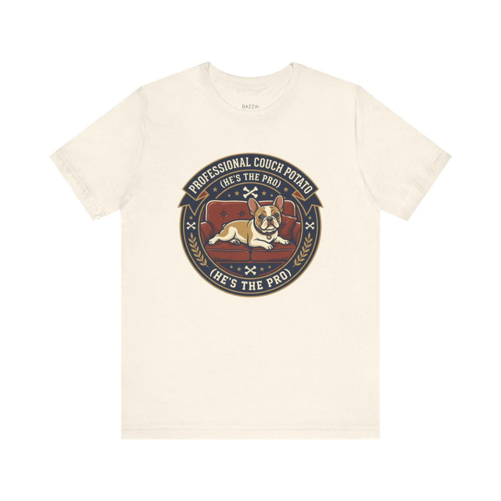 Lazy Dog T-Shirt — Professional Couch Potato (He's the Pro) — french bulldog t-shirt design