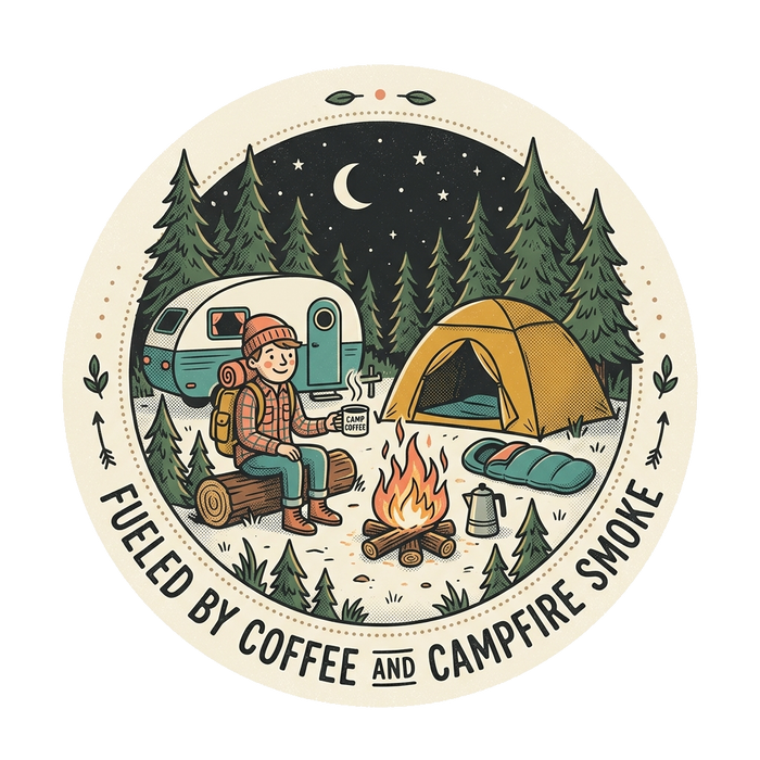 FUELED BY COFFEE AND CAMPFIRE SMOKE