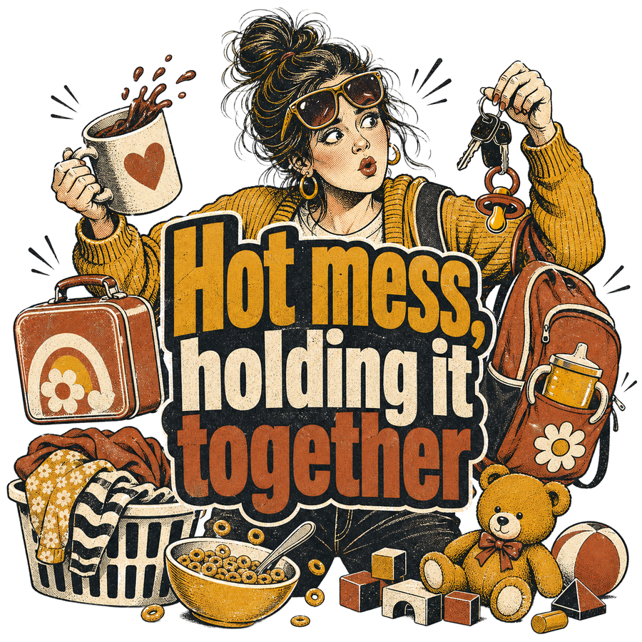 Funny Mom T-Shirt — Hot Mess, Holding It Together