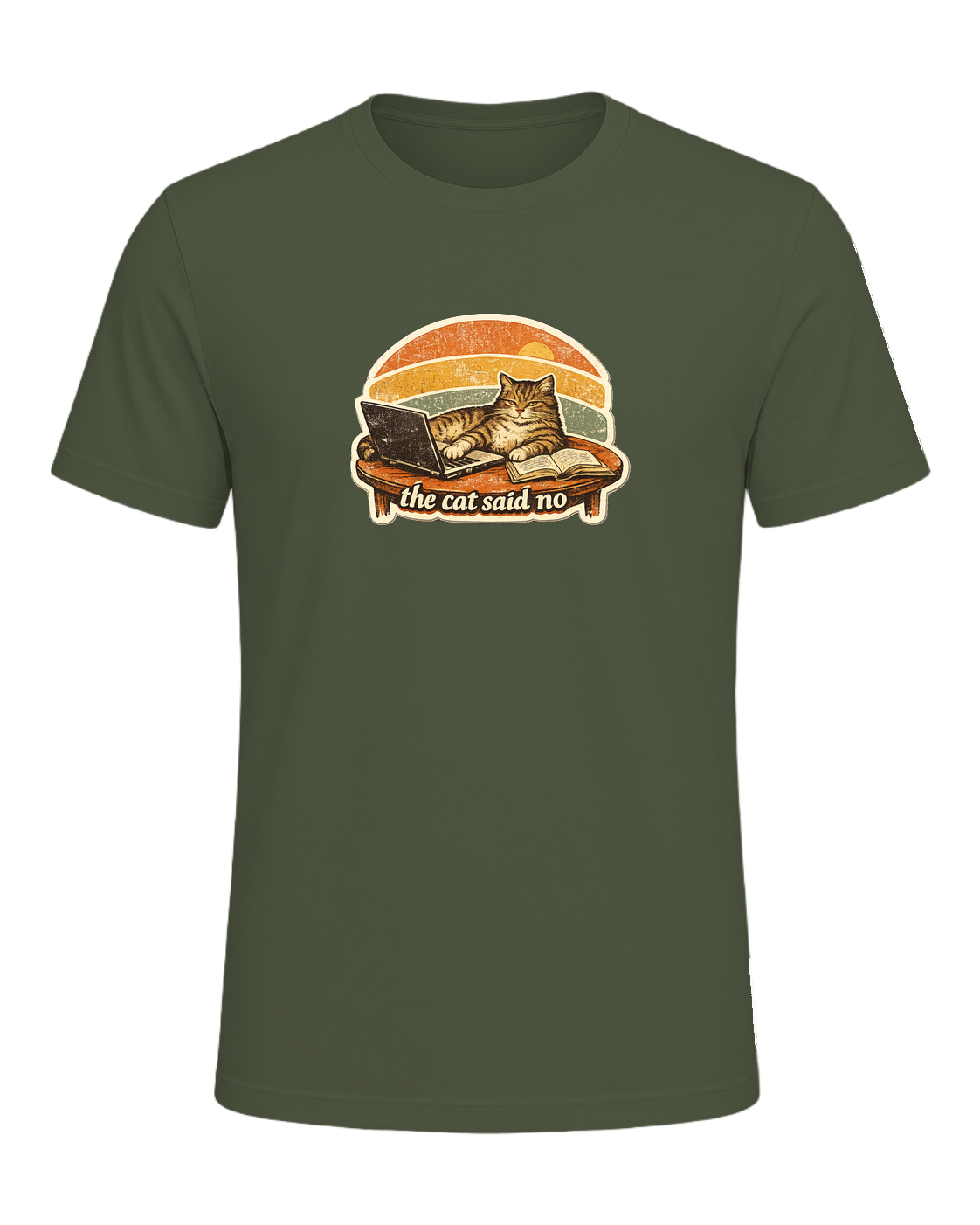 The Cat Said No Tee — Military Green