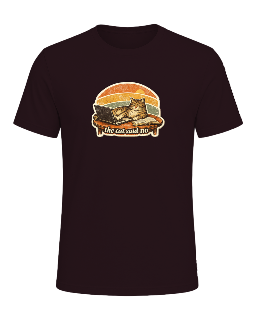 The Cat Said No Tee — Oxblood Black