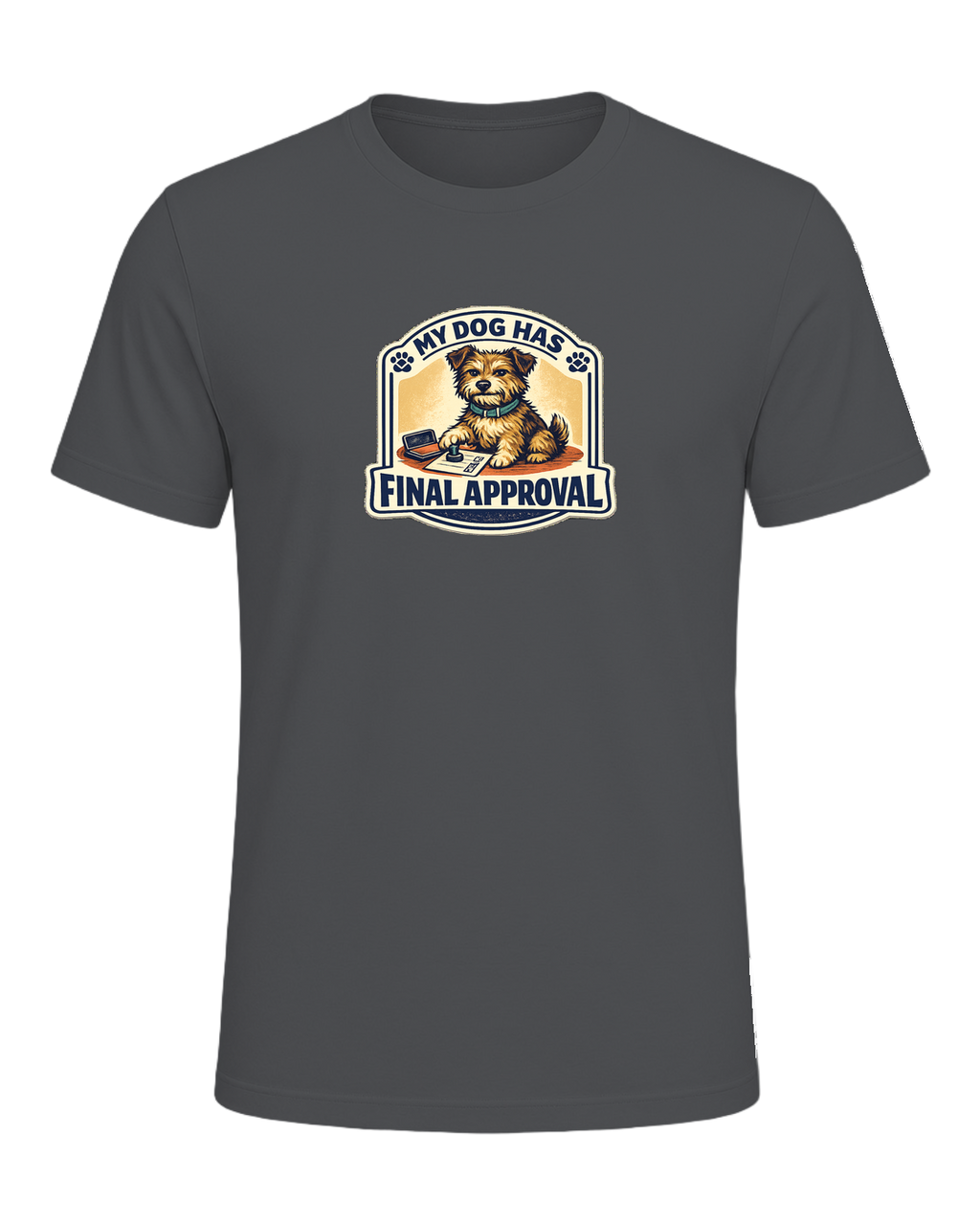 A funny illustrated dog-lover tee for anyone whose pup gets the final vote. — Asphalt