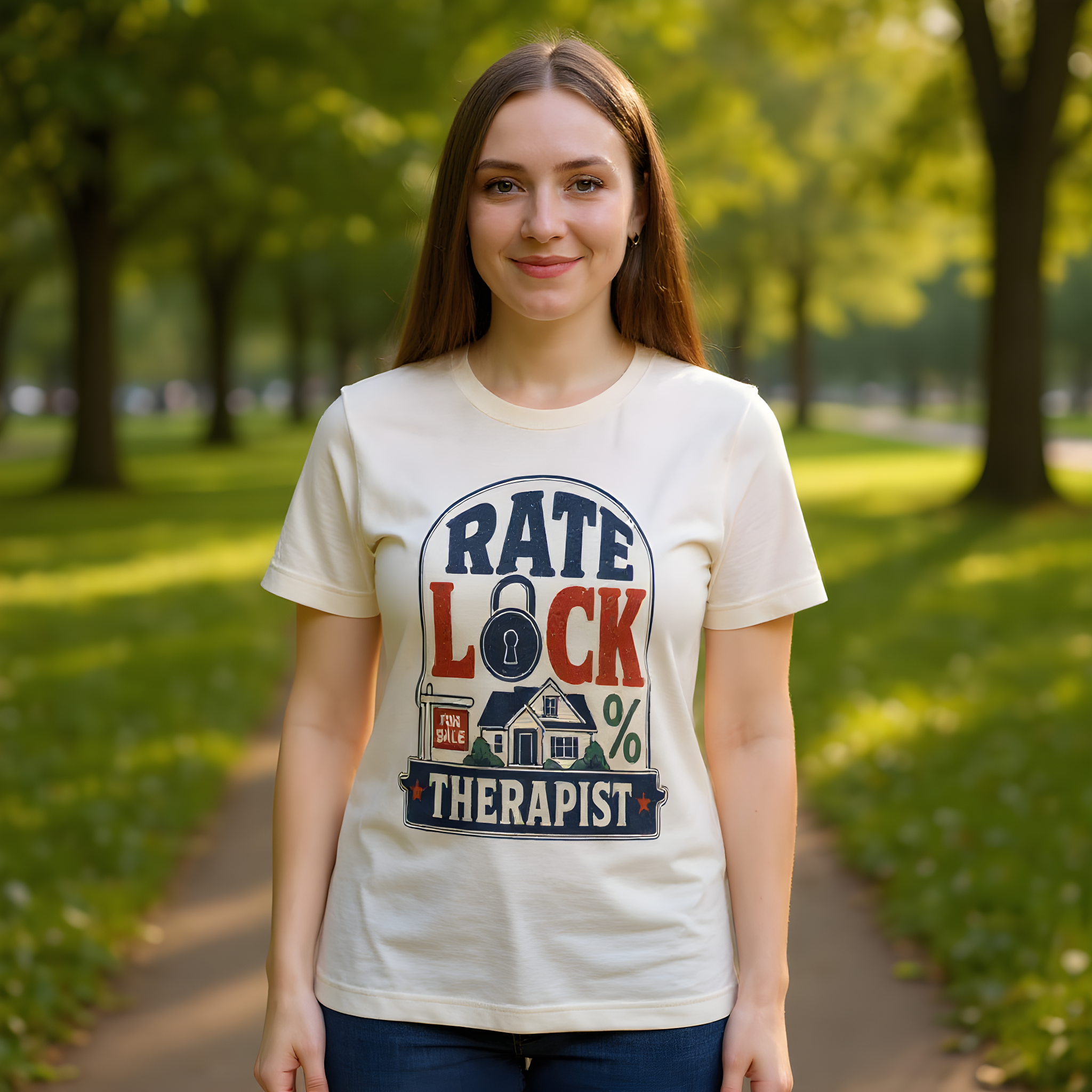 Loan Officer T-Shirt — Rate Lock Therapist — mortgage t-shirt design