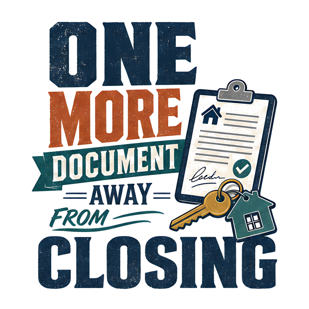 ONE MORE DOCUMENT AWAY FROM CLOSING