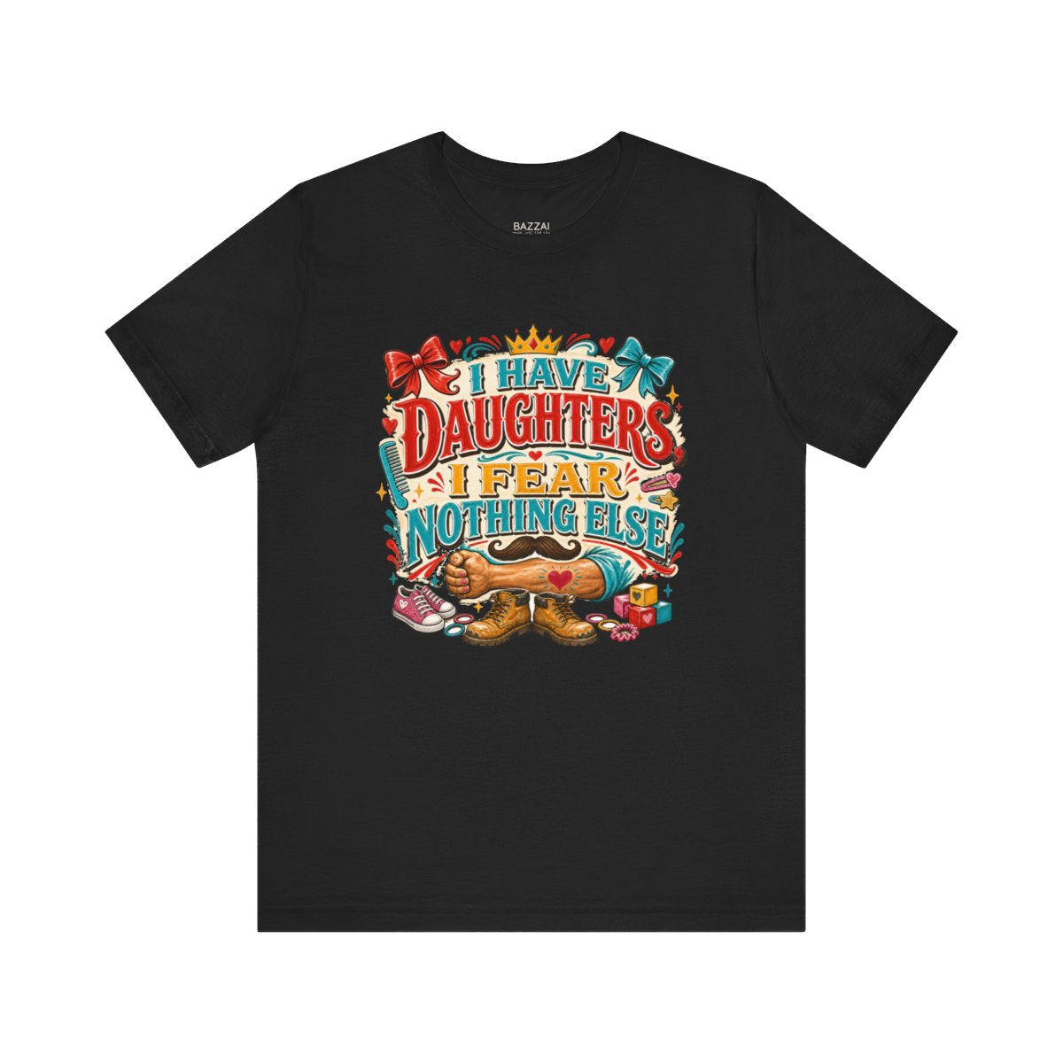 Funny Girl Dad T-Shirt — I Have Daughters, I Fear Nothing Else — girl dad t-shirt design
