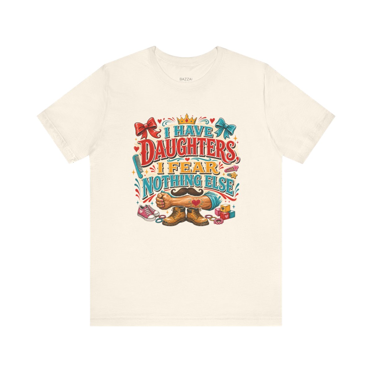 Funny Girl Dad T-Shirt — I Have Daughters, I Fear Nothing Else — girl dad t-shirt design