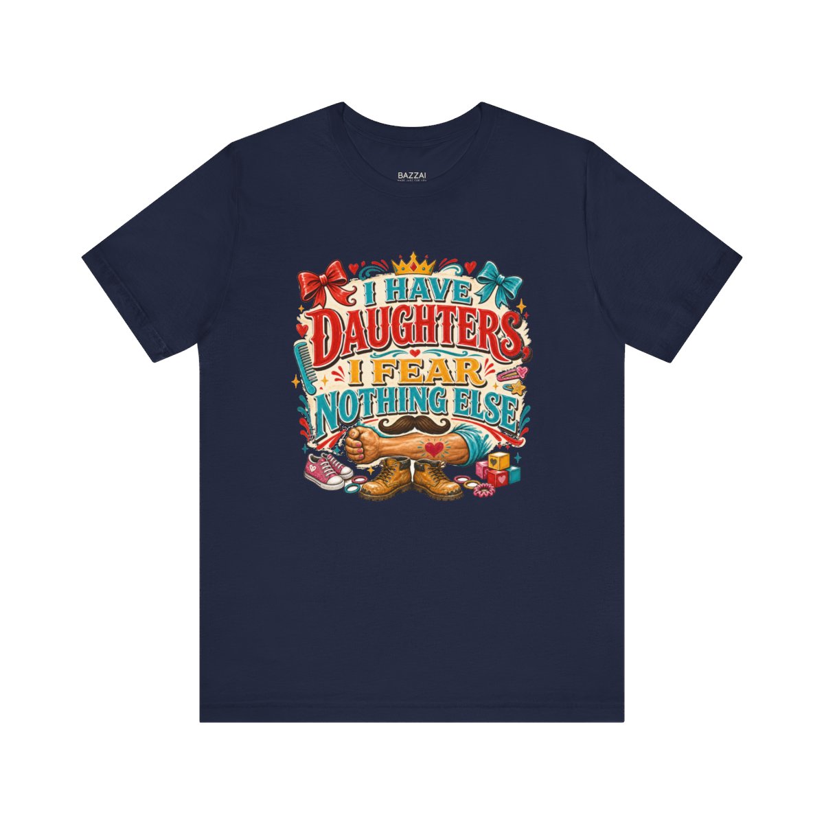 Funny Girl Dad T-Shirt — I Have Daughters, I Fear Nothing Else — girl dad t-shirt design