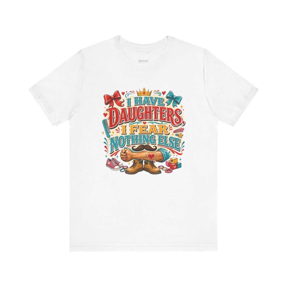 Funny Girl Dad T-Shirt — I Have Daughters, I Fear Nothing Else — girl dad t-shirt design