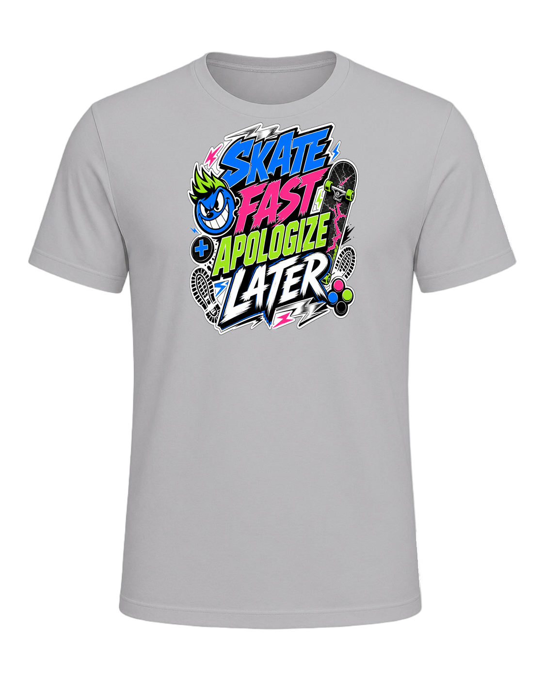 SKATE FAST APOLOGIZE LATER — Athletic Heather