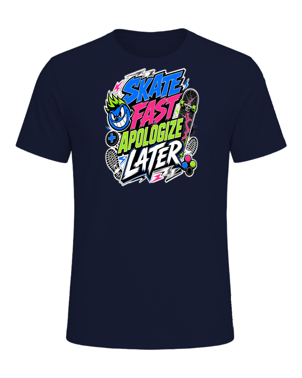 SKATE FAST APOLOGIZE LATER — Navy