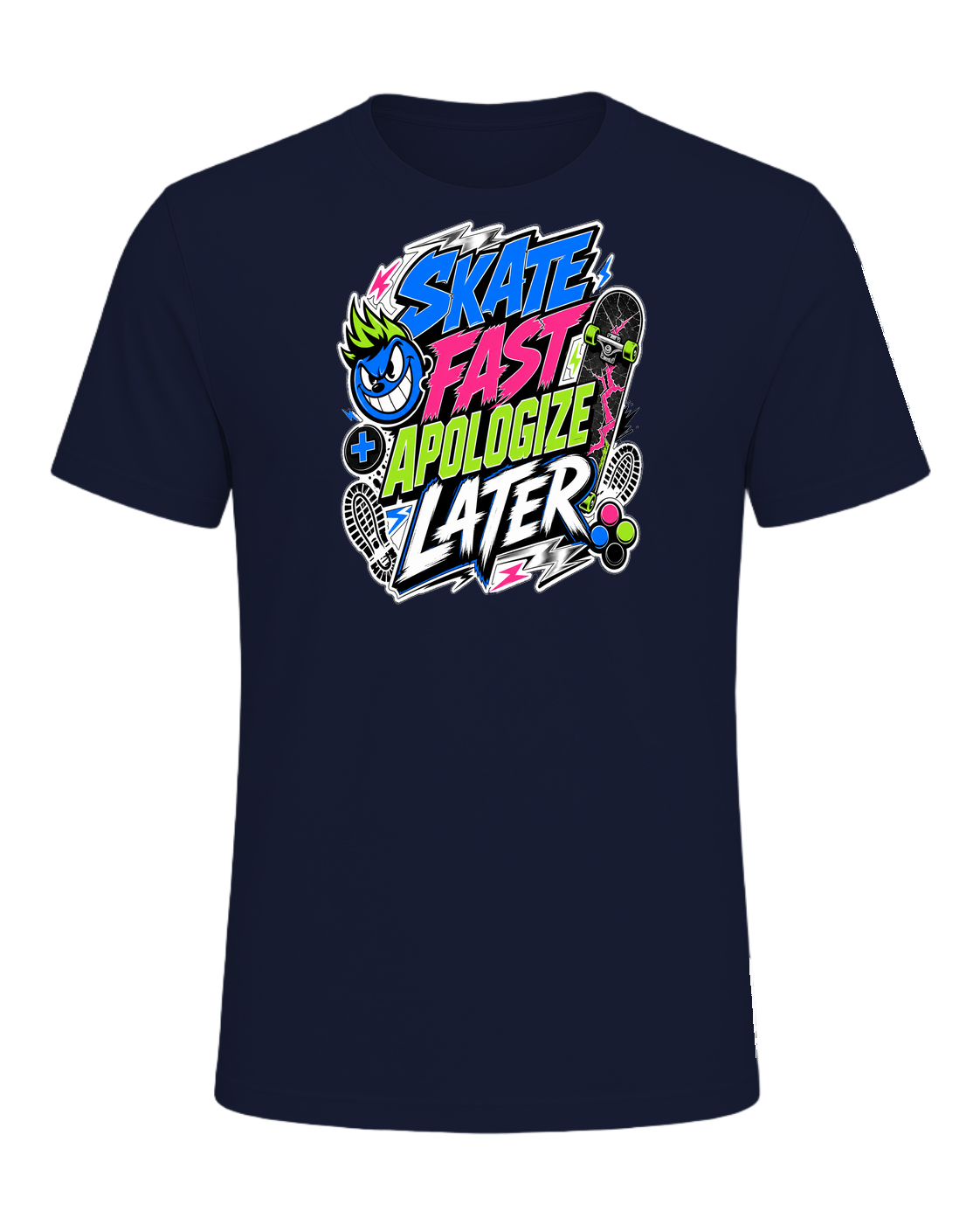SKATE FAST APOLOGIZE LATER — Navy