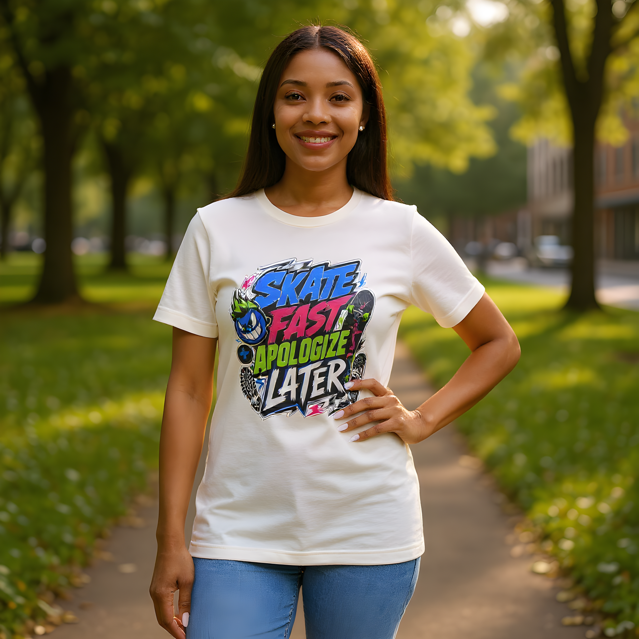 Skate Gift T-Shirt — Skate Fast Apologize Later — t-shirt design