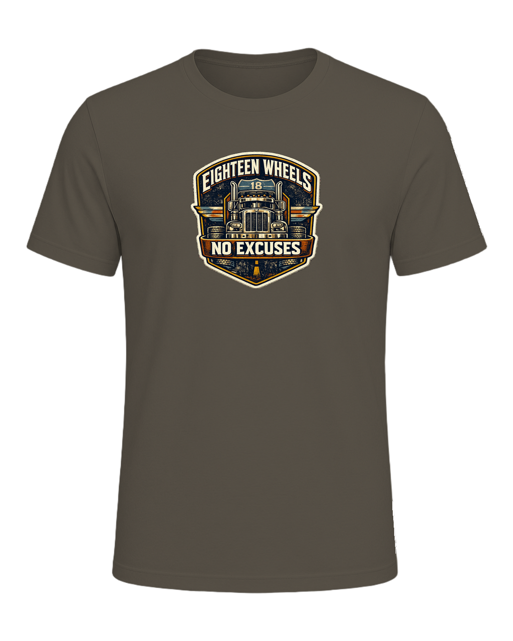 Eighteen Wheels No Excuses Tee — Army