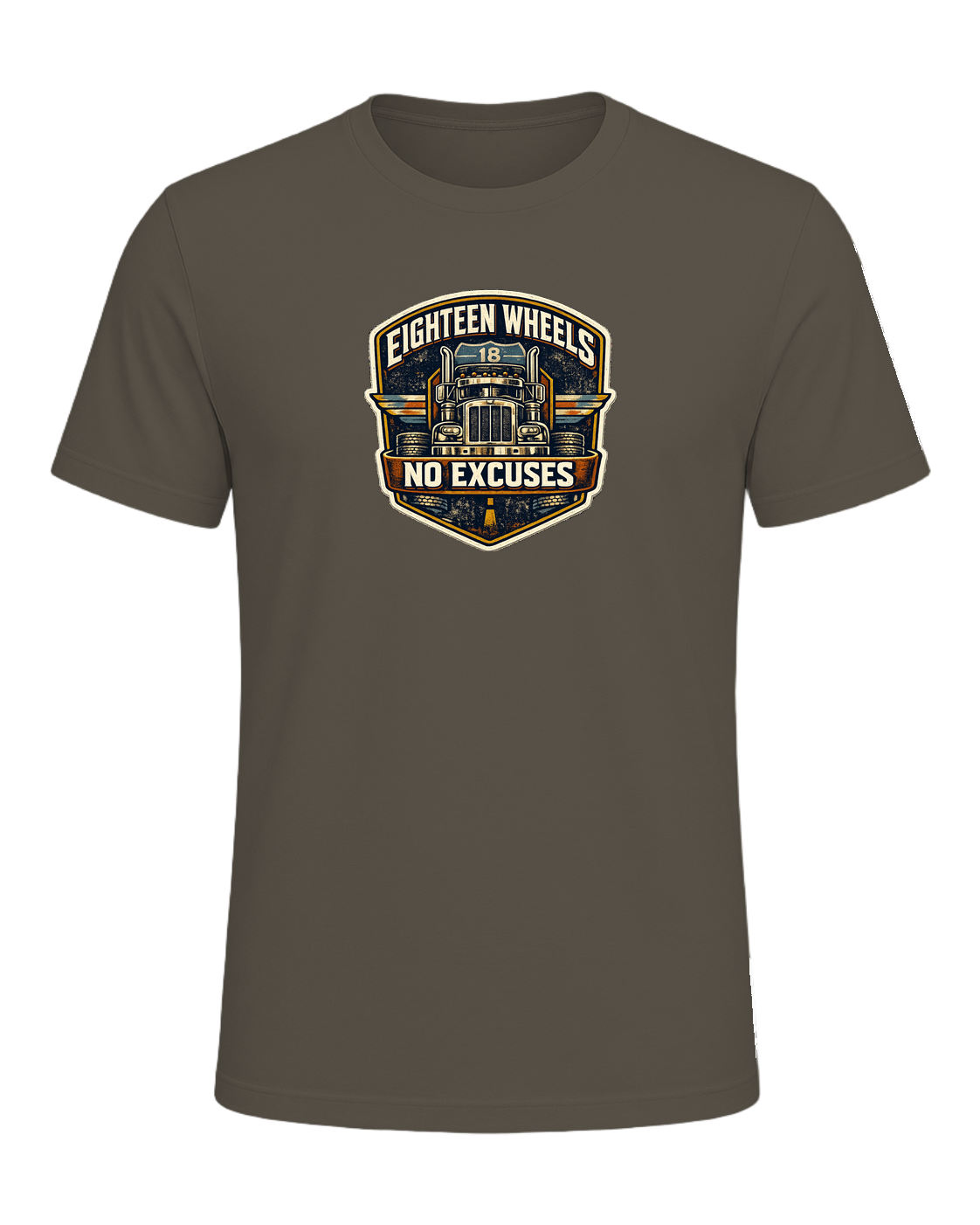 Eighteen Wheels No Excuses Tee — Army