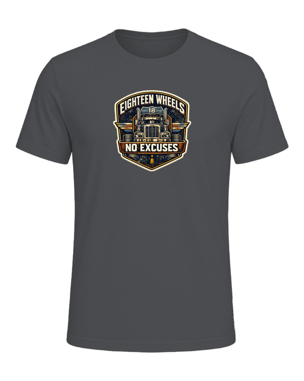 Eighteen Wheels No Excuses Tee — Asphalt