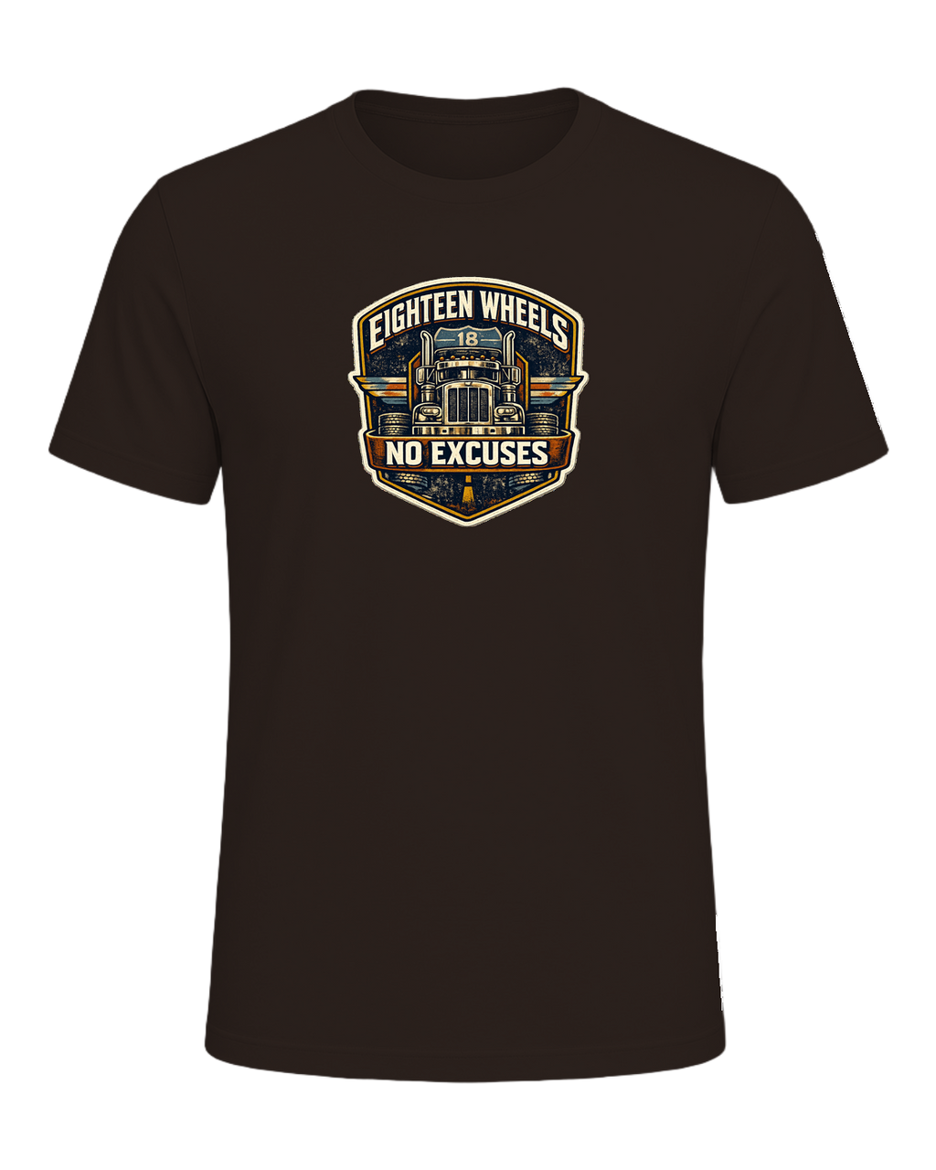 Eighteen Wheels No Excuses Tee — Brown
