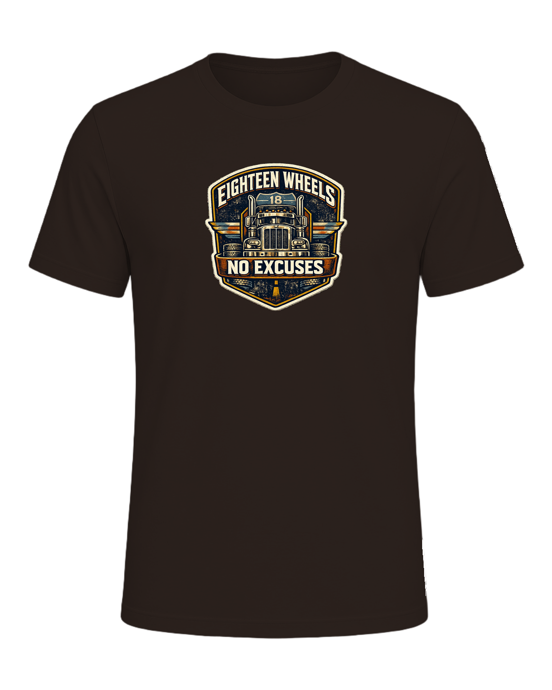 Eighteen Wheels No Excuses Tee — Brown
