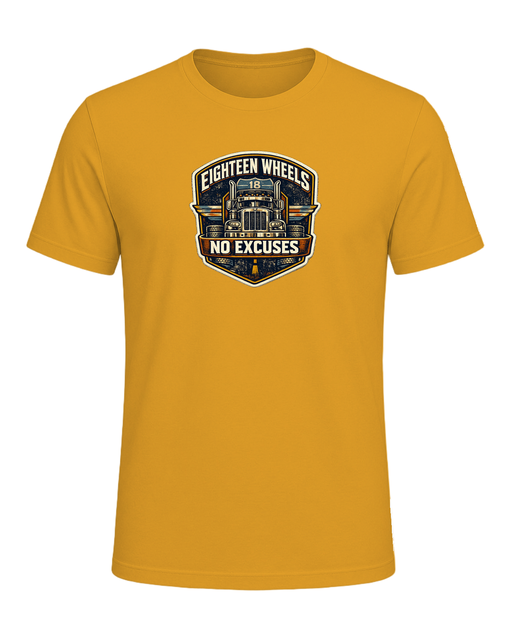 Eighteen Wheels No Excuses Tee — Mustard