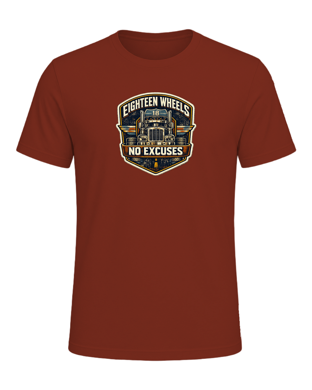 Eighteen Wheels No Excuses Tee — Rust