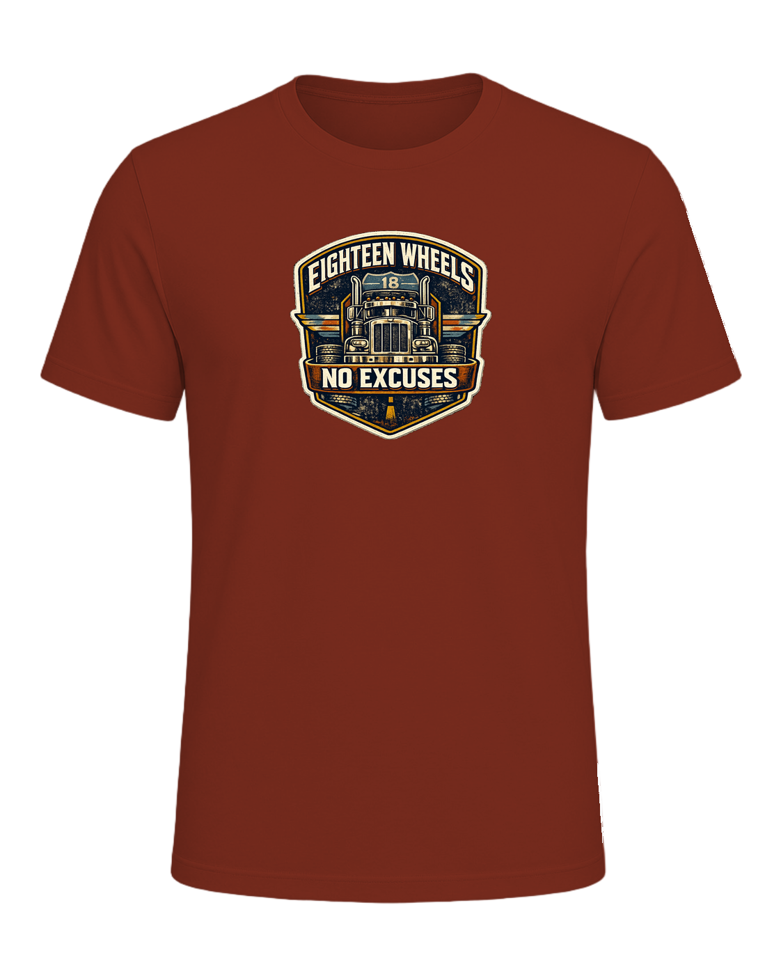 Eighteen Wheels No Excuses Tee — Rust