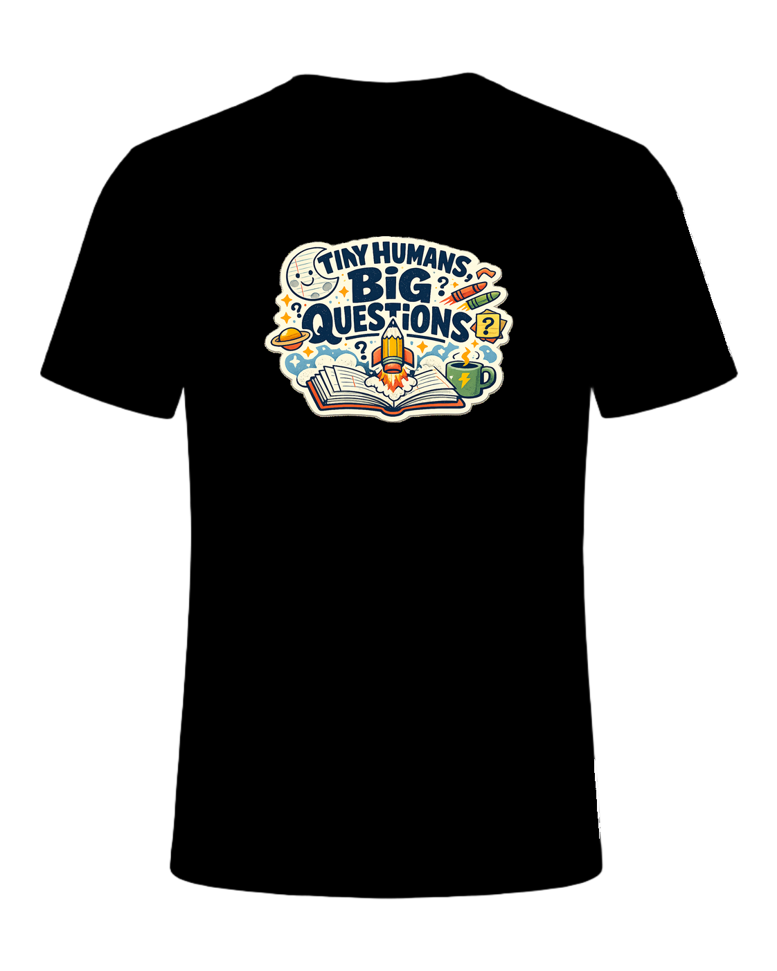 Tiny Humans, Big Questions Tee — Black