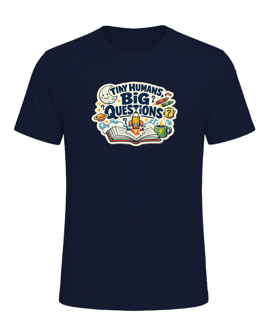 Tiny Humans, Big Questions Tee — Navy