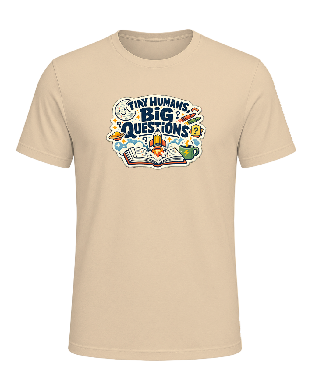 Tiny Humans, Big Questions Tee — Soft Cream