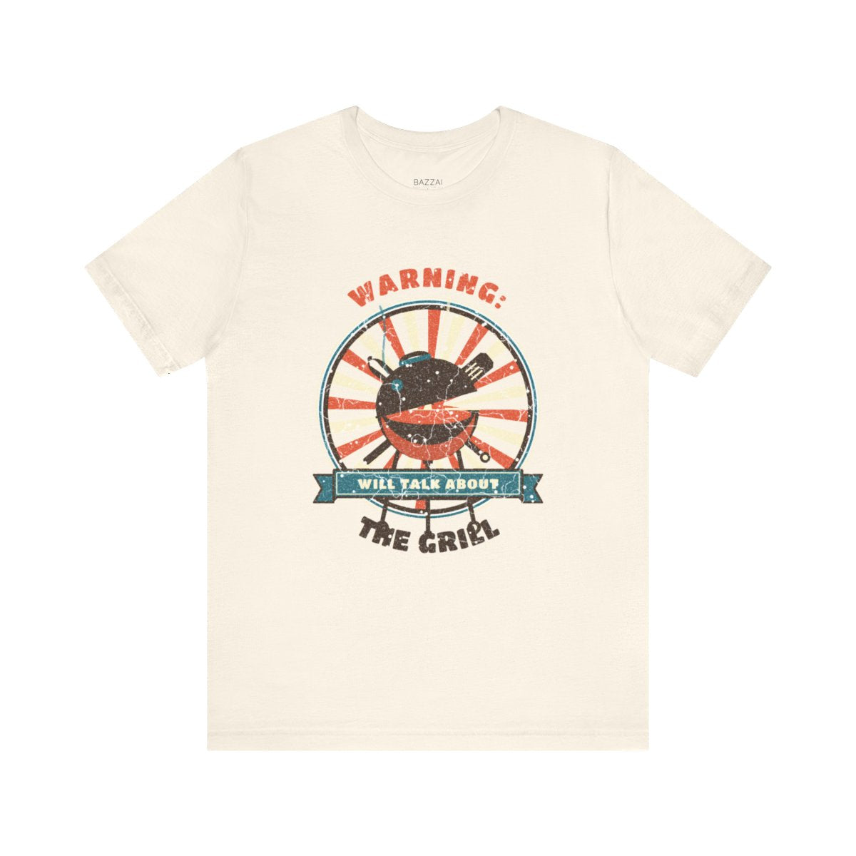 Funny Grill T-Shirt — Warning: Will Talk About the Grill — t-shirt design