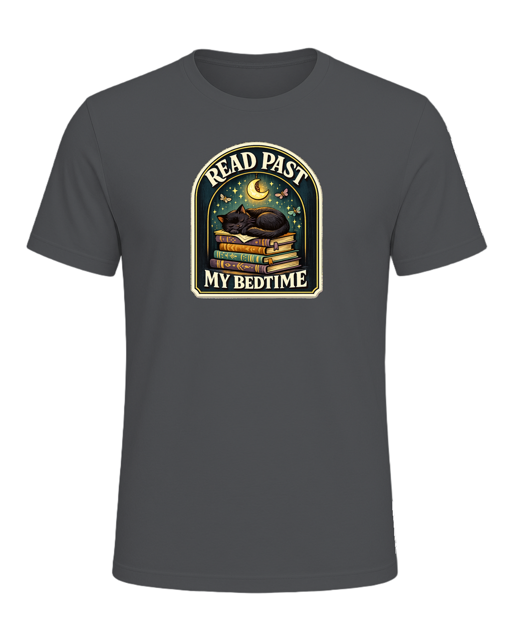 Read Past My Bedtime Tee — Asphalt