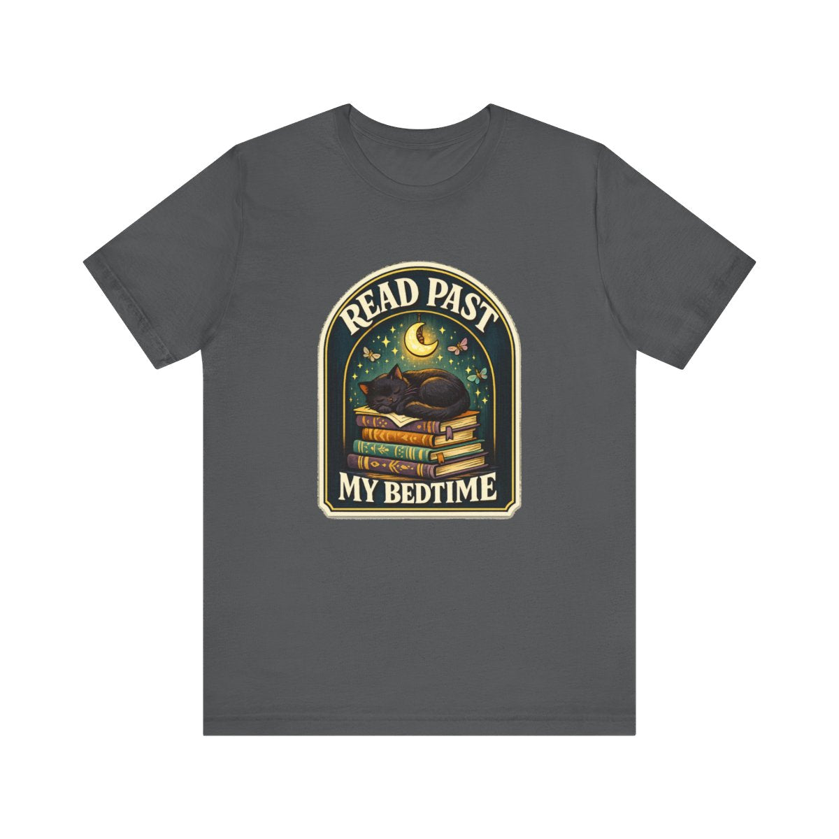 Funny Book Gift T-Shirt — Read Past My Bedtime — books t-shirt design by Margaux