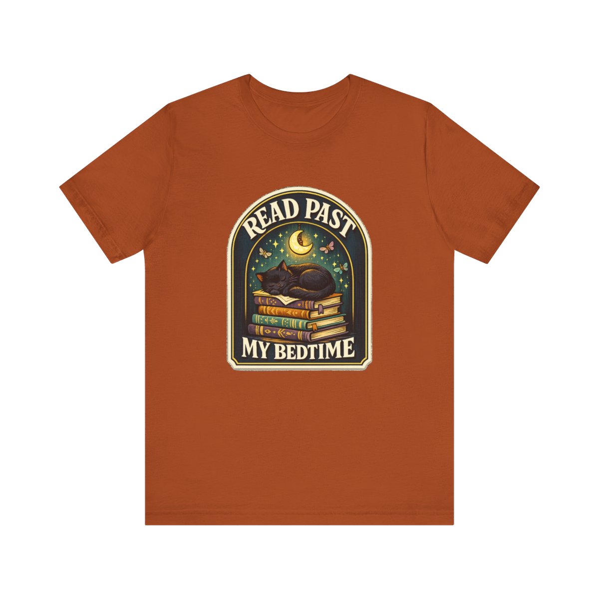 Funny Book Gift T-Shirt — Read Past My Bedtime — books t-shirt design by Margaux