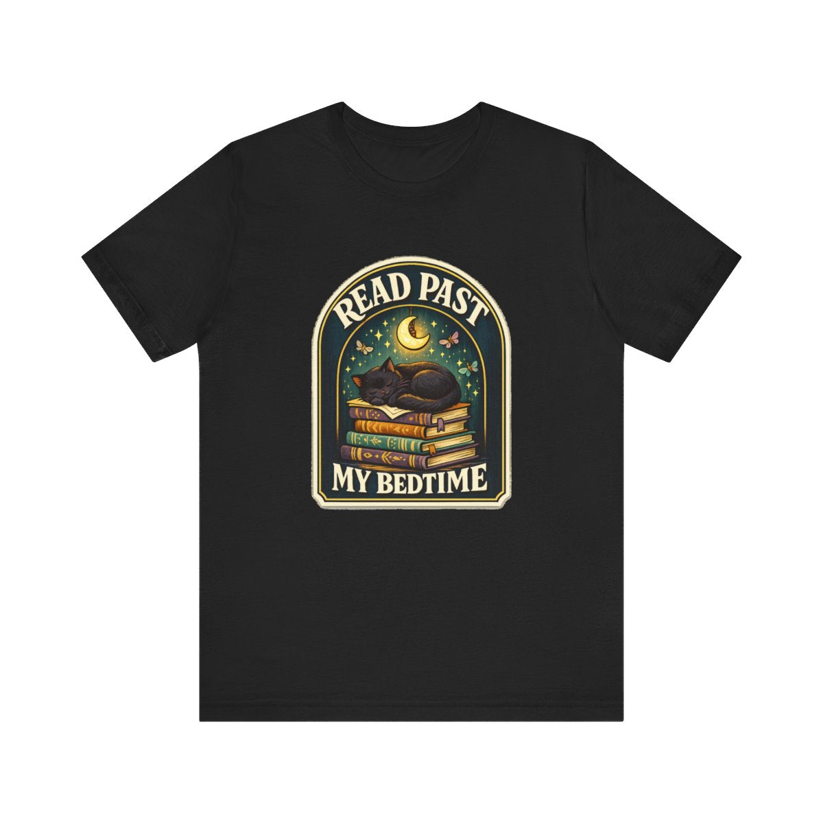Funny Book Gift T-Shirt — Read Past My Bedtime — books t-shirt design by Margaux
