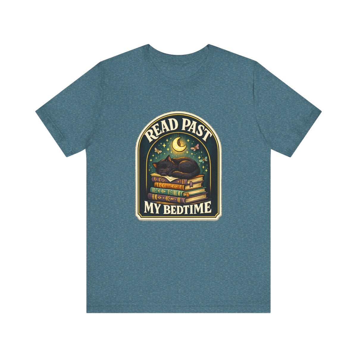 Funny Book Gift T-Shirt — Read Past My Bedtime — books t-shirt design by Margaux