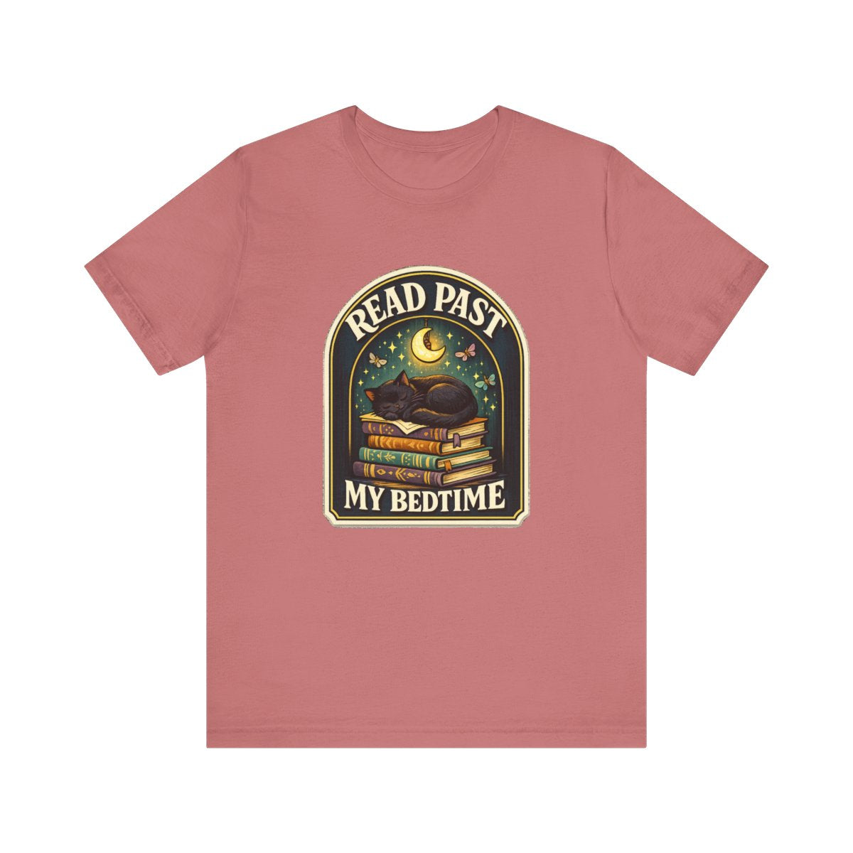 Funny Book Gift T-Shirt — Read Past My Bedtime — books t-shirt design by Margaux