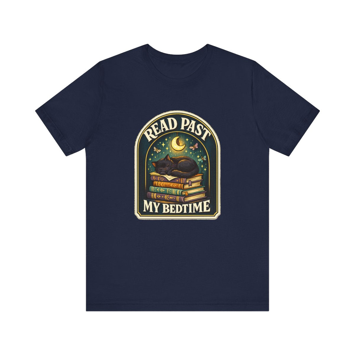 Funny Book Gift T-Shirt — Read Past My Bedtime — books t-shirt design by Margaux
