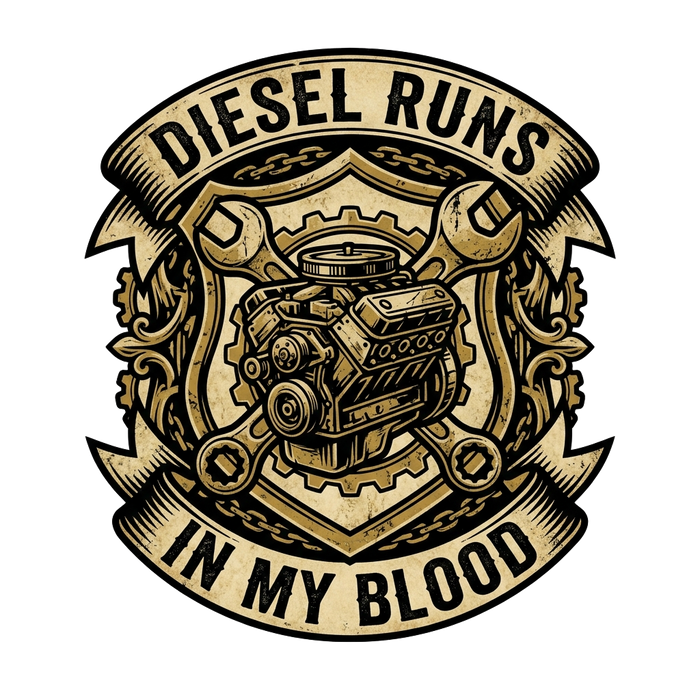 Diesel Runs in My Blood - Aged Parchment