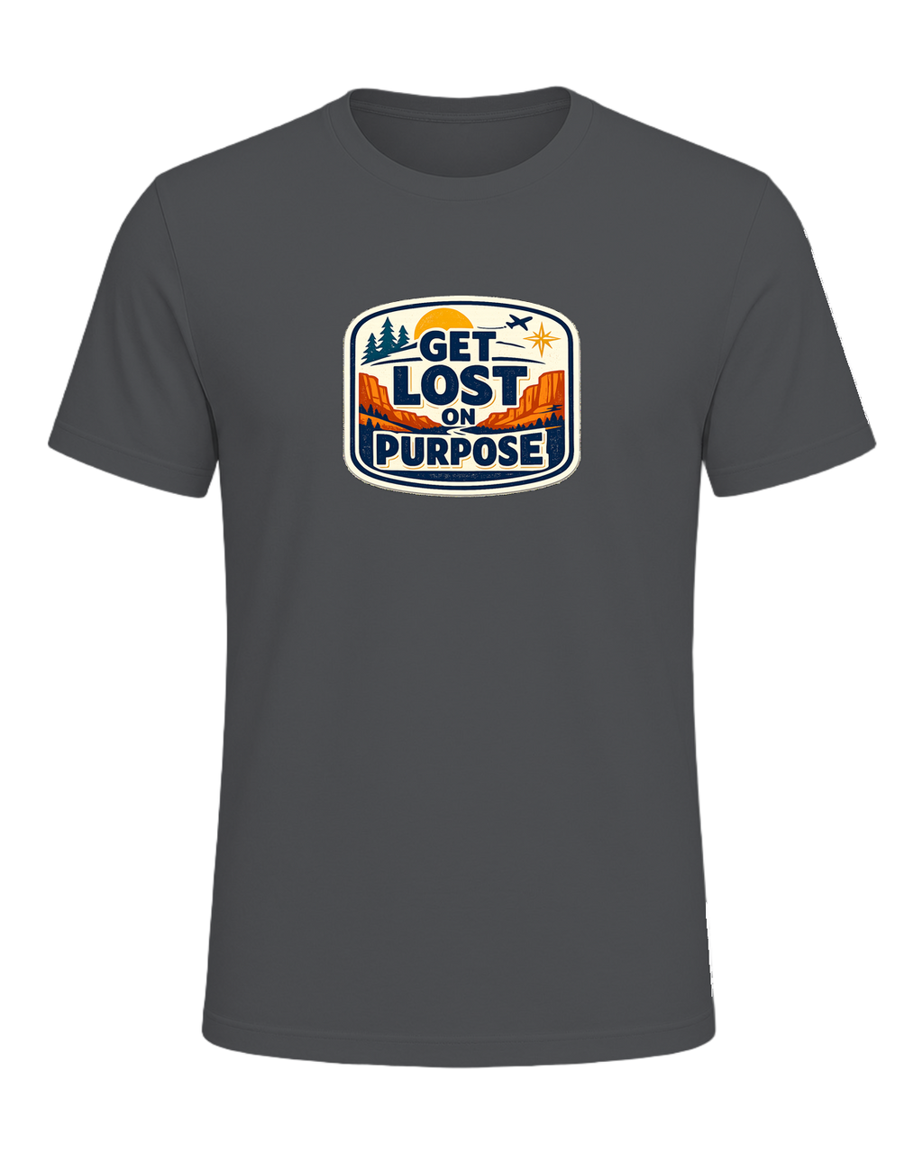 Get Lost On Purpose Tee — Asphalt
