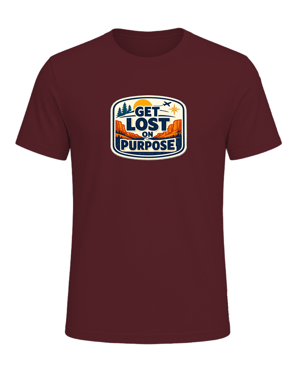 Get Lost On Purpose Tee — Maroon