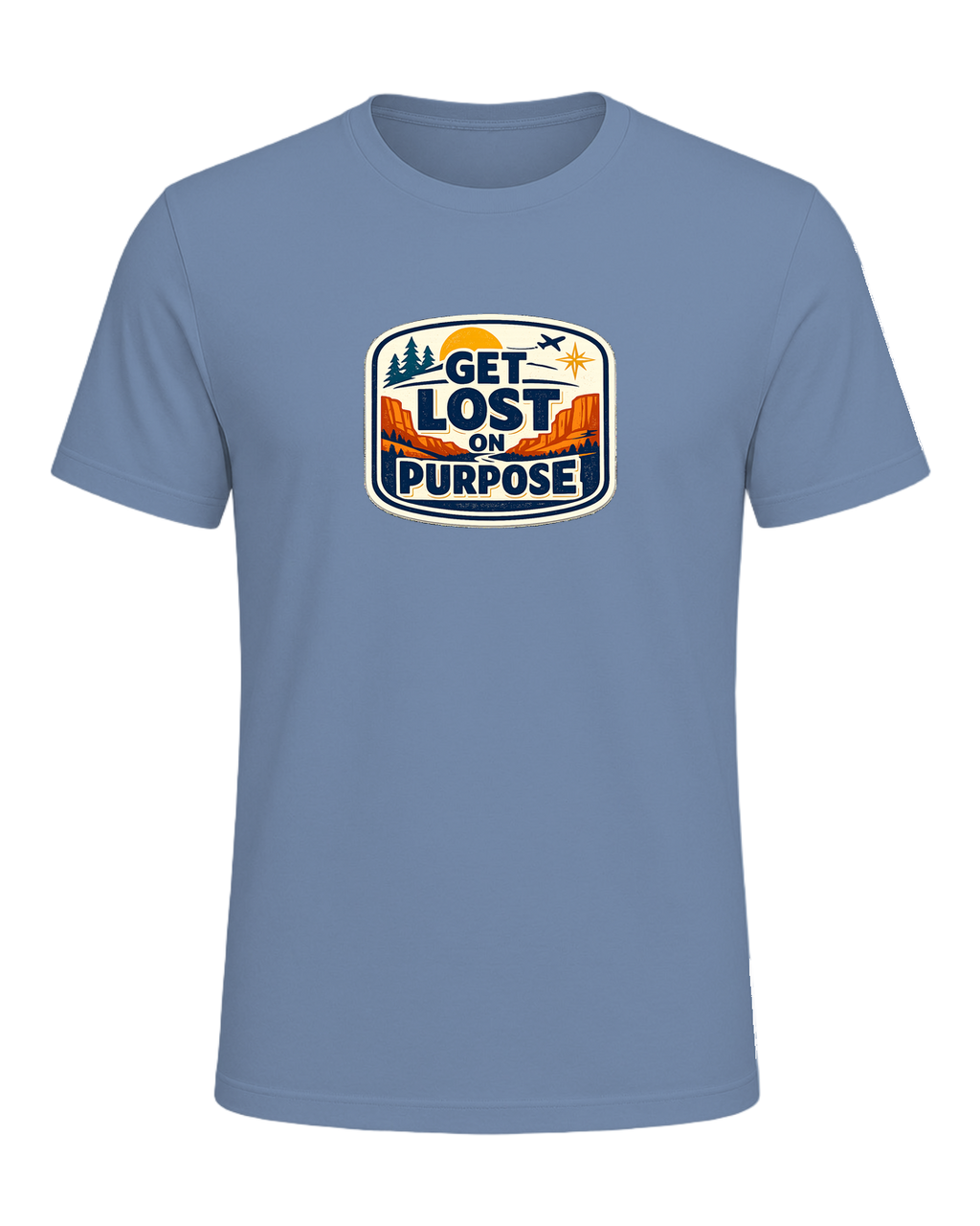 Get Lost On Purpose Tee — Steel Blue