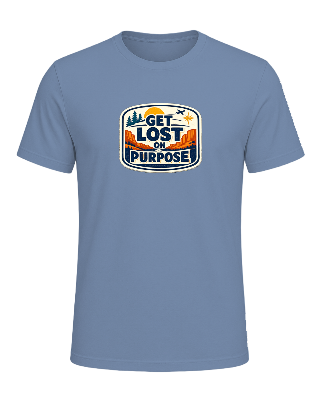 Get Lost On Purpose Tee — Steel Blue