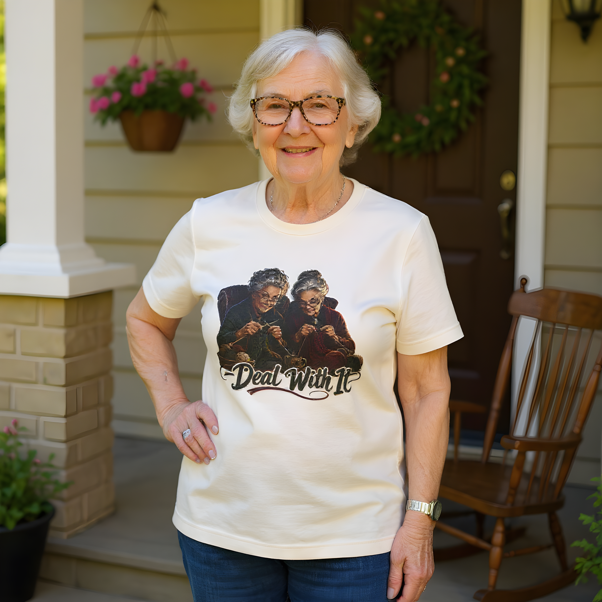 Funny Knitting T-Shirt — Knitting Night Shift — nana grandma t-shirt design
