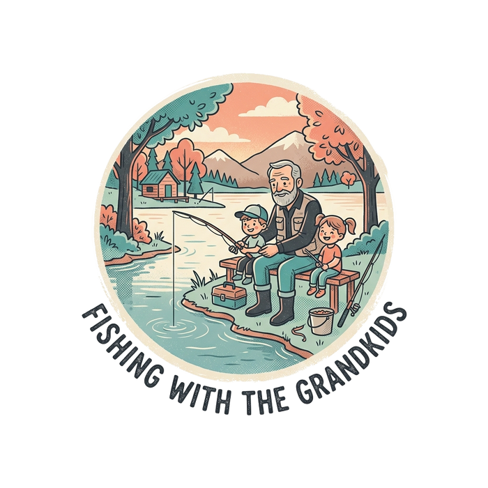 FISHING WITH THE GRANDKIDS (Scenic Art)