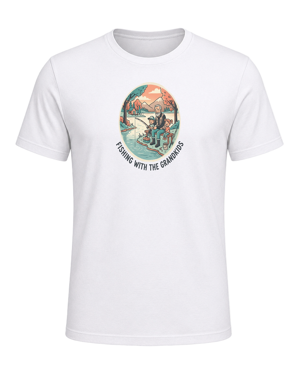 FISHING WITH THE GRANDKIDS — White