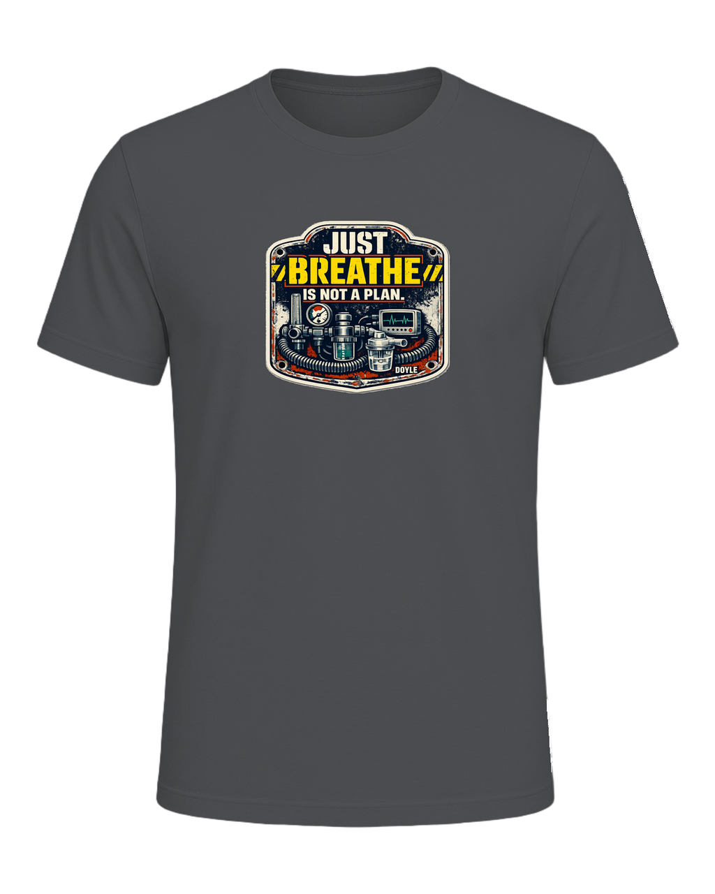 Just Breathe Is Not A Plan Tee — Asphalt