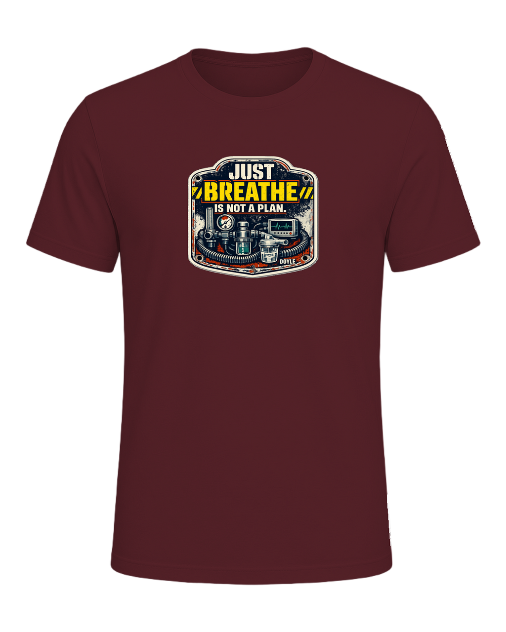 Just Breathe Is Not A Plan Tee — Maroon