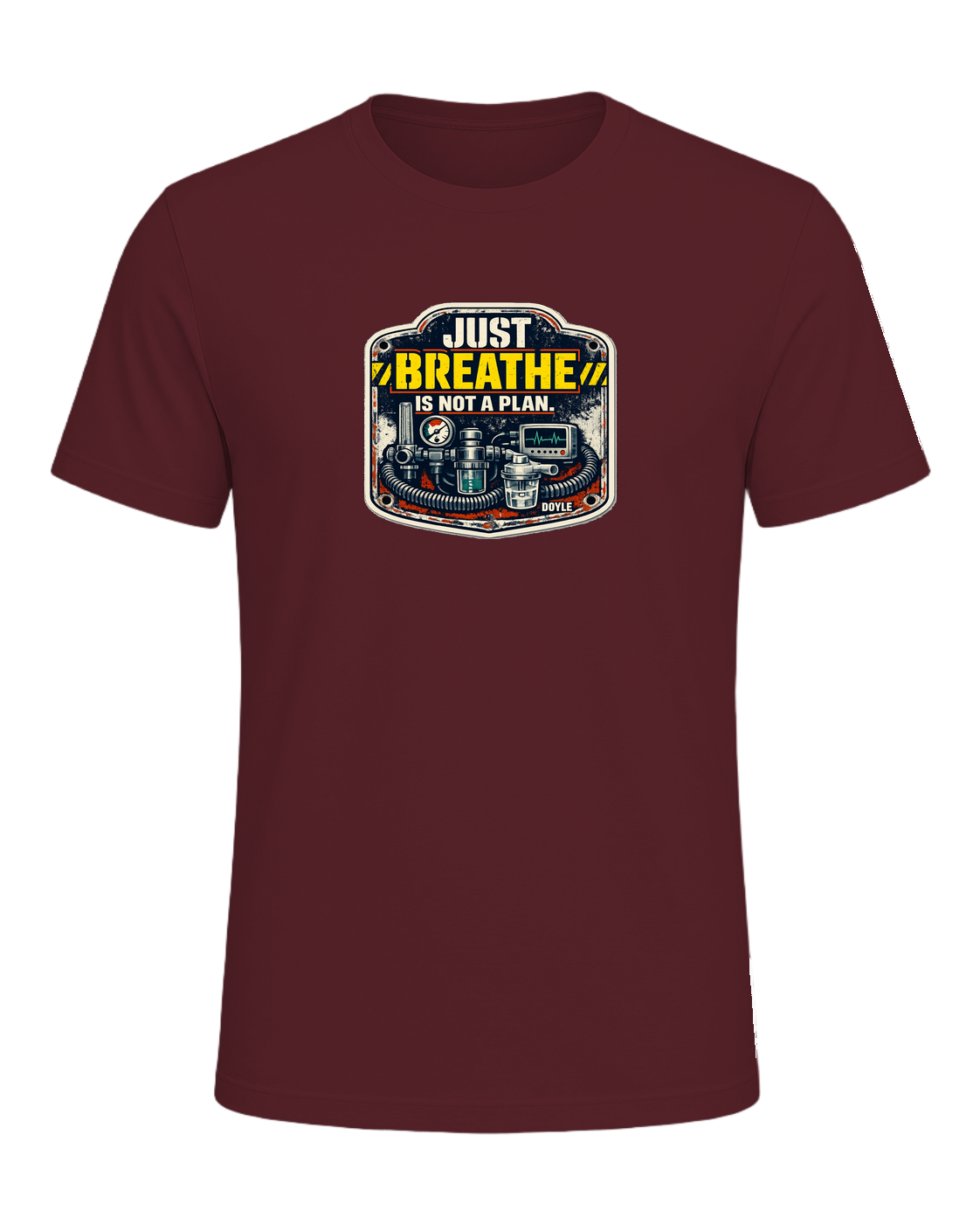 Just Breathe Is Not A Plan Tee — Maroon