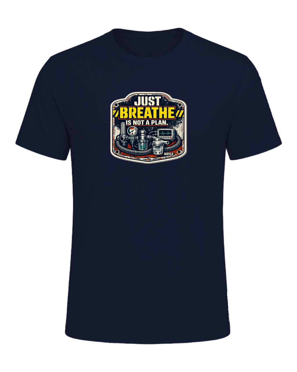 Just Breathe Is Not A Plan Tee — Navy