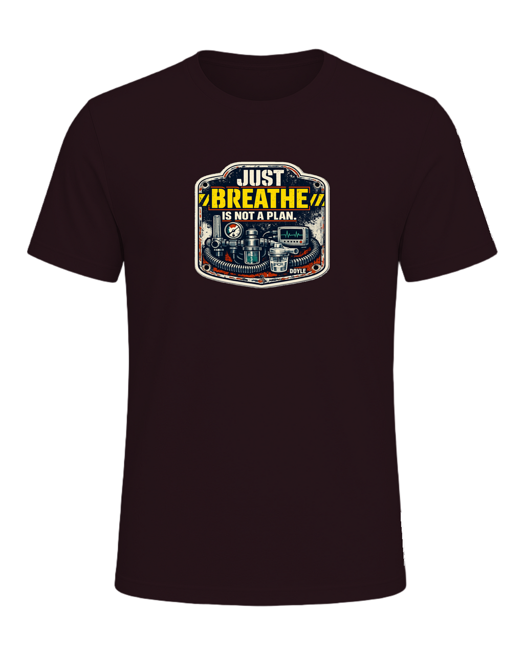 Just Breathe Is Not A Plan Tee — Oxblood Black
