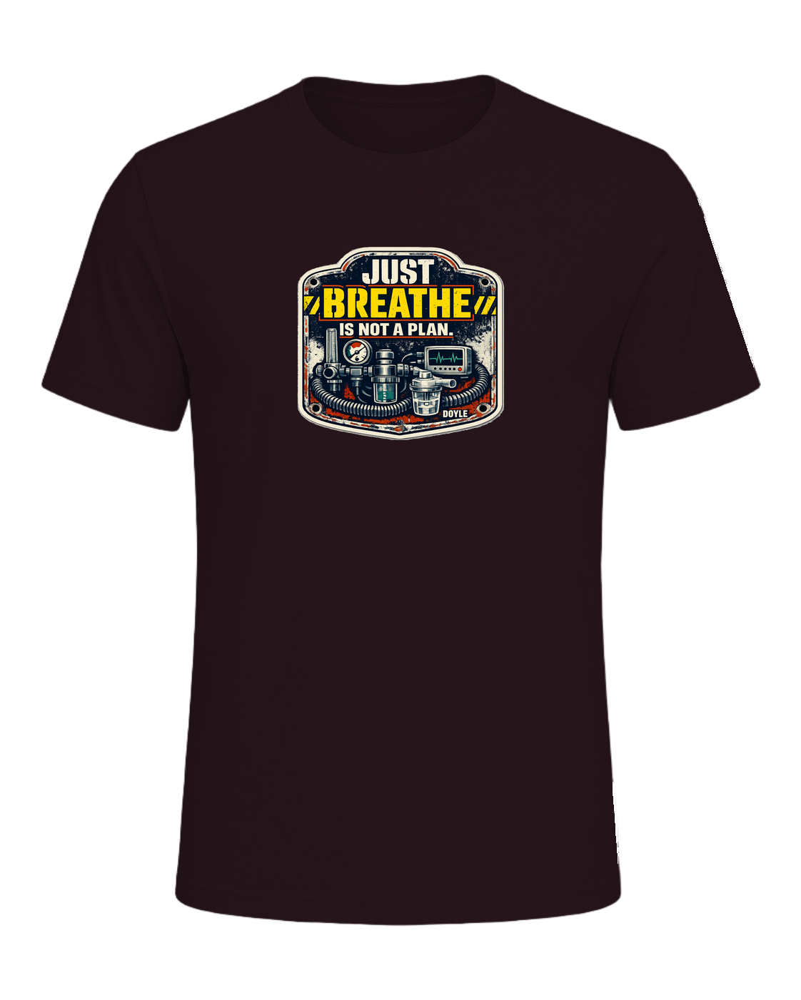 Just Breathe Is Not A Plan Tee — Oxblood Black