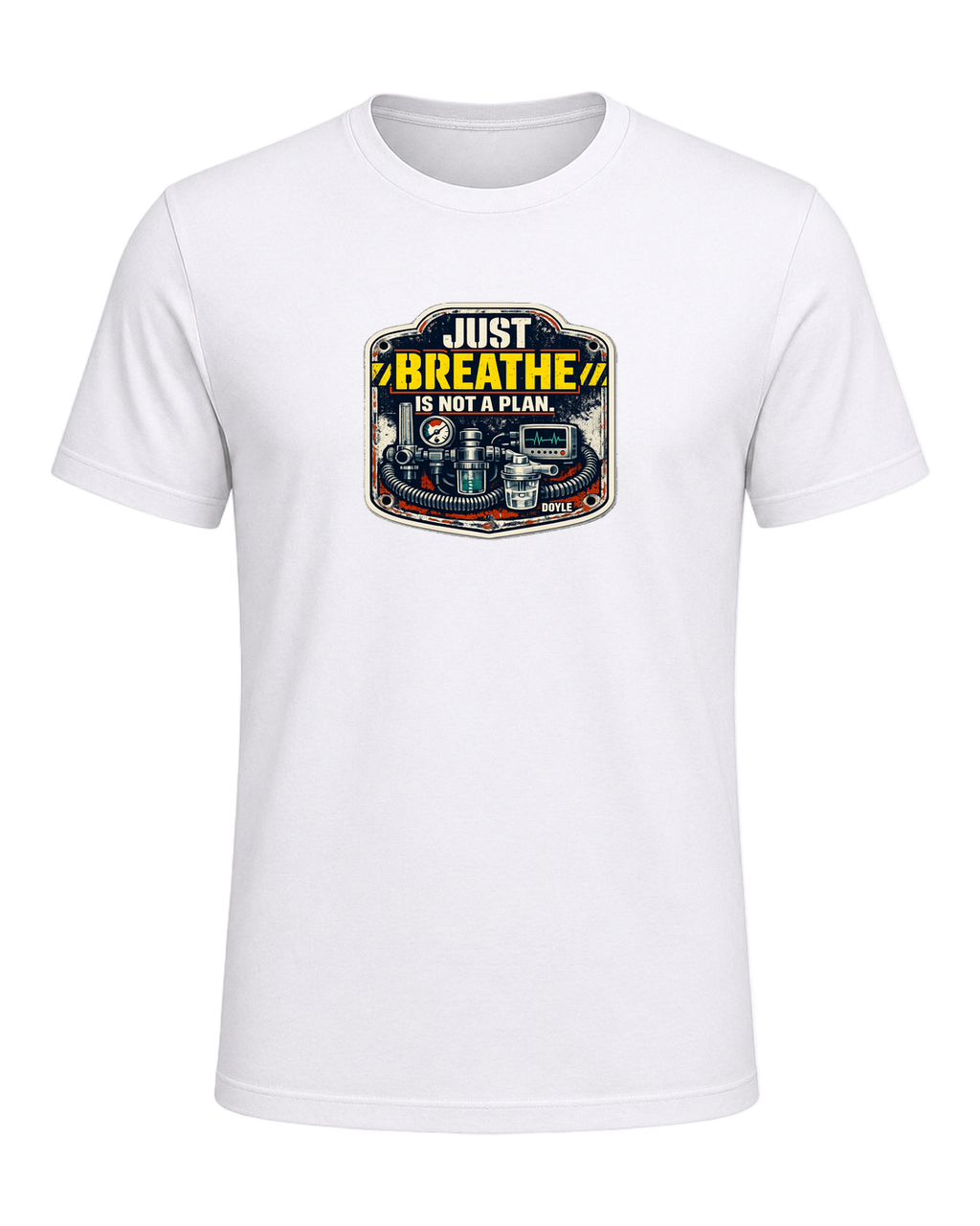Just Breathe Is Not A Plan Tee — White